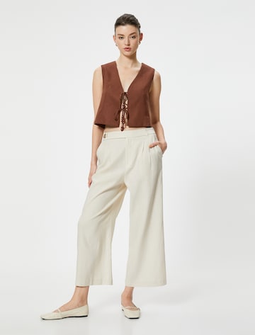 Koton Wide leg Pleat-front trousers in Beige
