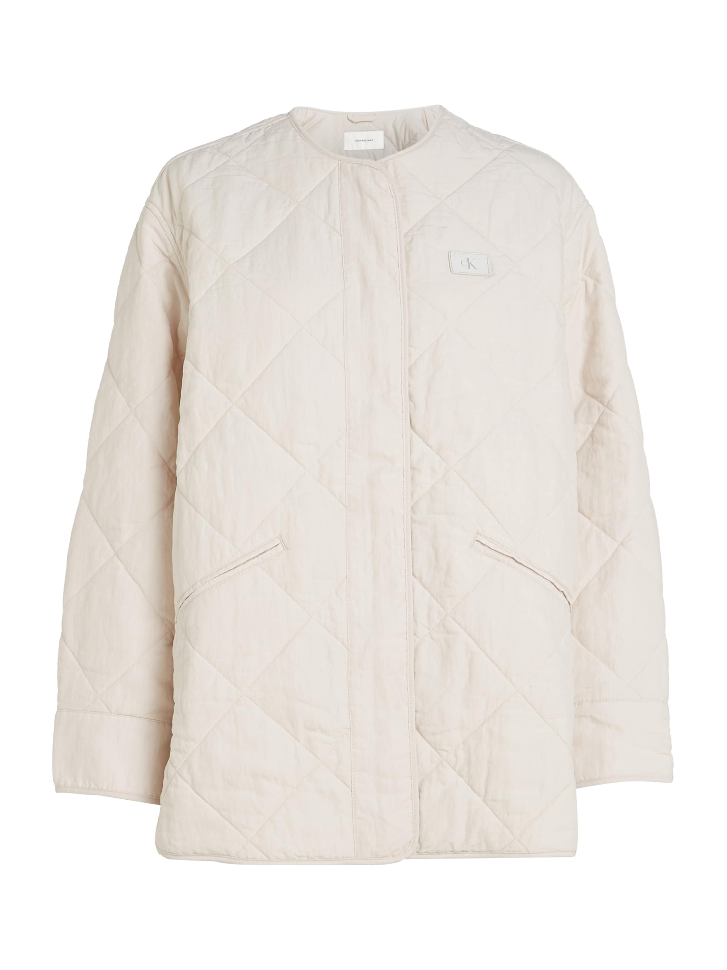 Calvin Klein JeansPrijelazna jakna - bež boja: prednji dio