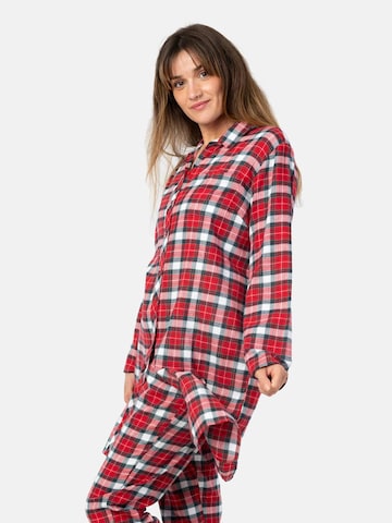 LEAFLETIC Schlafshirt 'Leafletic Women's Flannel Tops'‌‌‌‌ in Rot