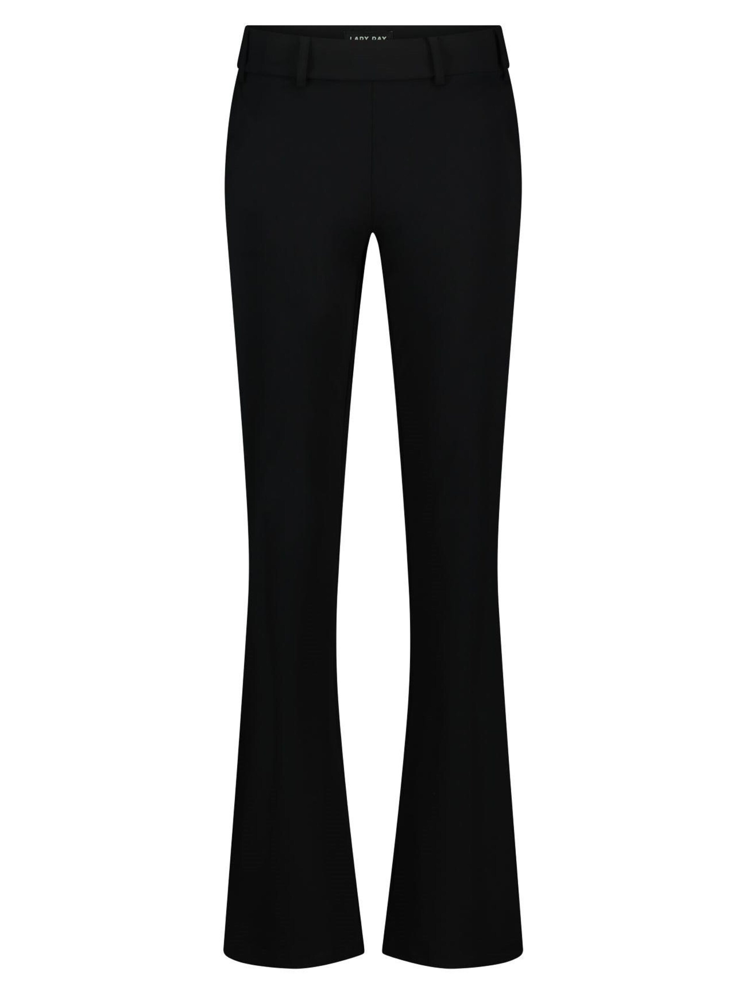 Lady Day Regular Trousers 'Lady Day Poppy Long Zwart' in Black: front