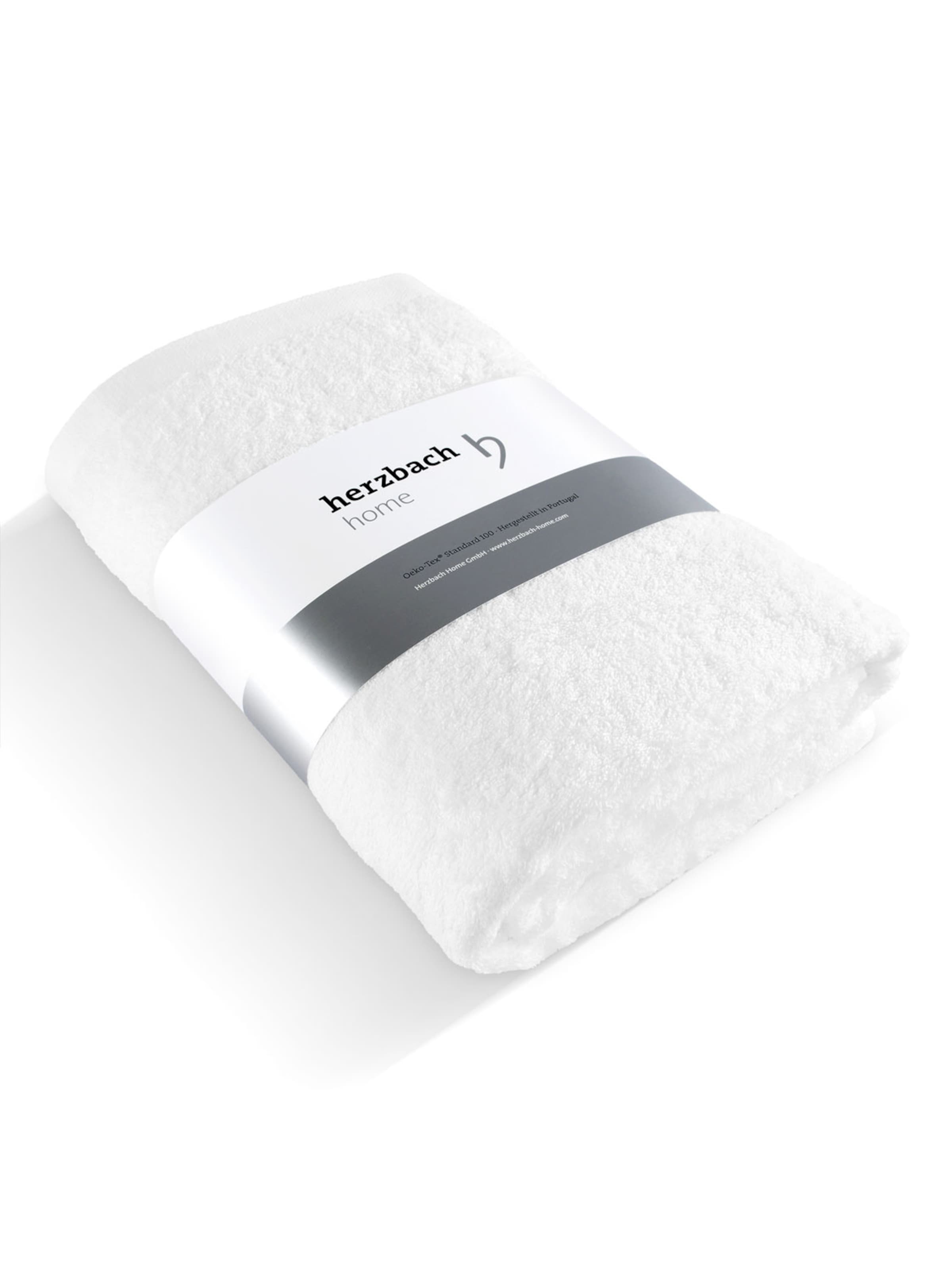 Herzbach home Shower Towel in White: front