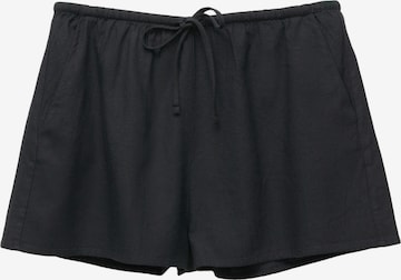 Pull&Bearregular Hlače - crna boja: prednji dio