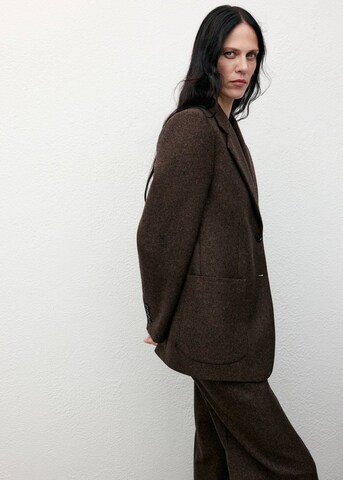 MANGO Wide leg Pleated Pants 'Piper' in Brown