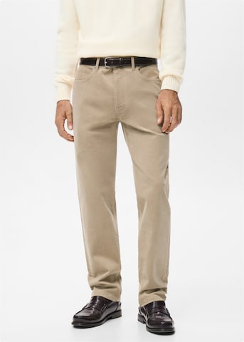 MANGO MAN Regular Pants 'Ercolano' in Beige: front