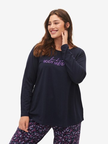 Zizzi - Camisola de pijama 'MDANA' em azul: frente