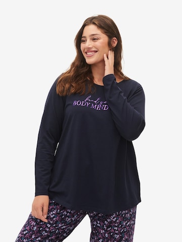 Zizzi Nightgown 'MDANA' in Blue: front