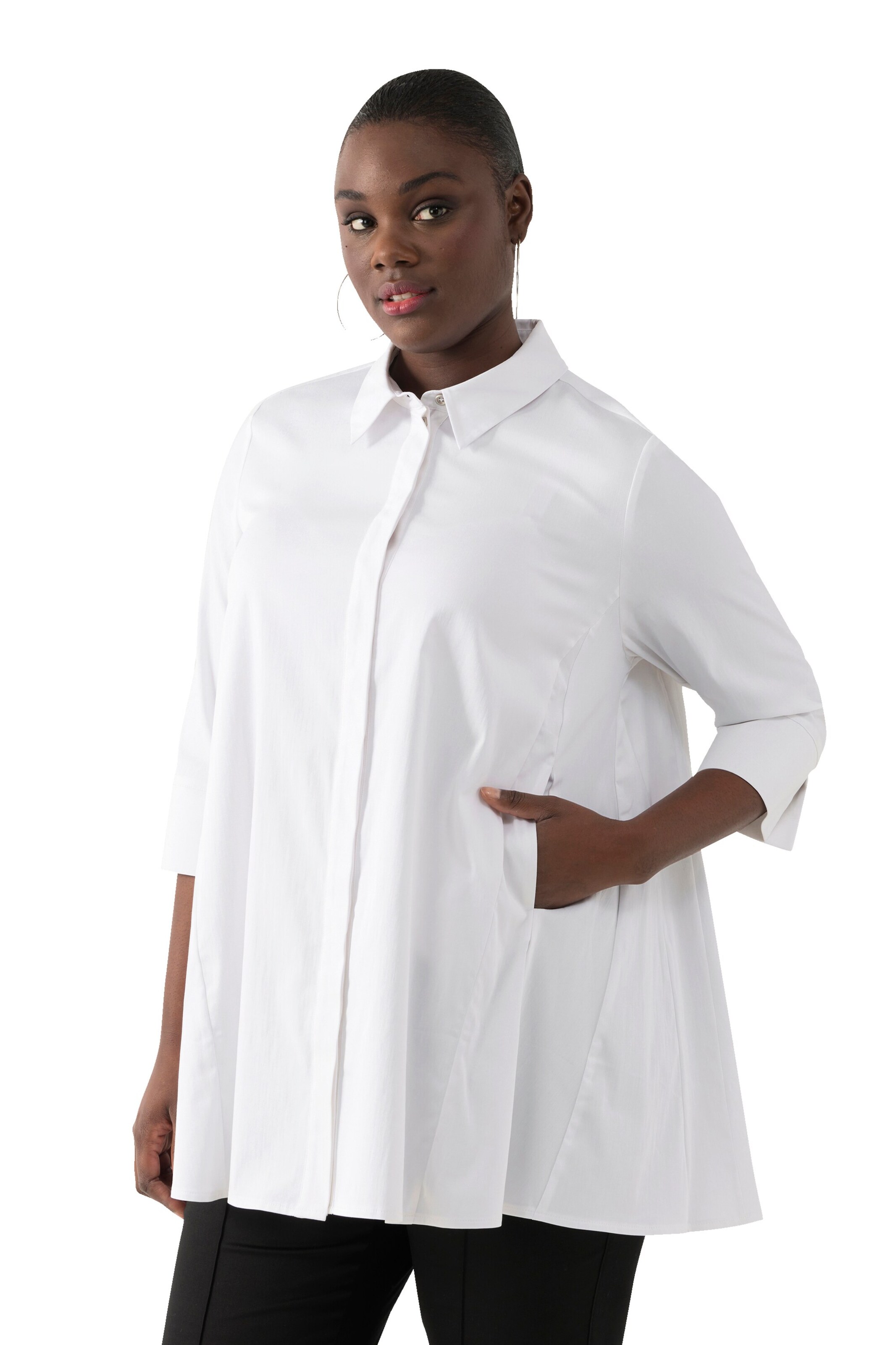 Ulla Popken Bluse in Weiß: Vorderseite