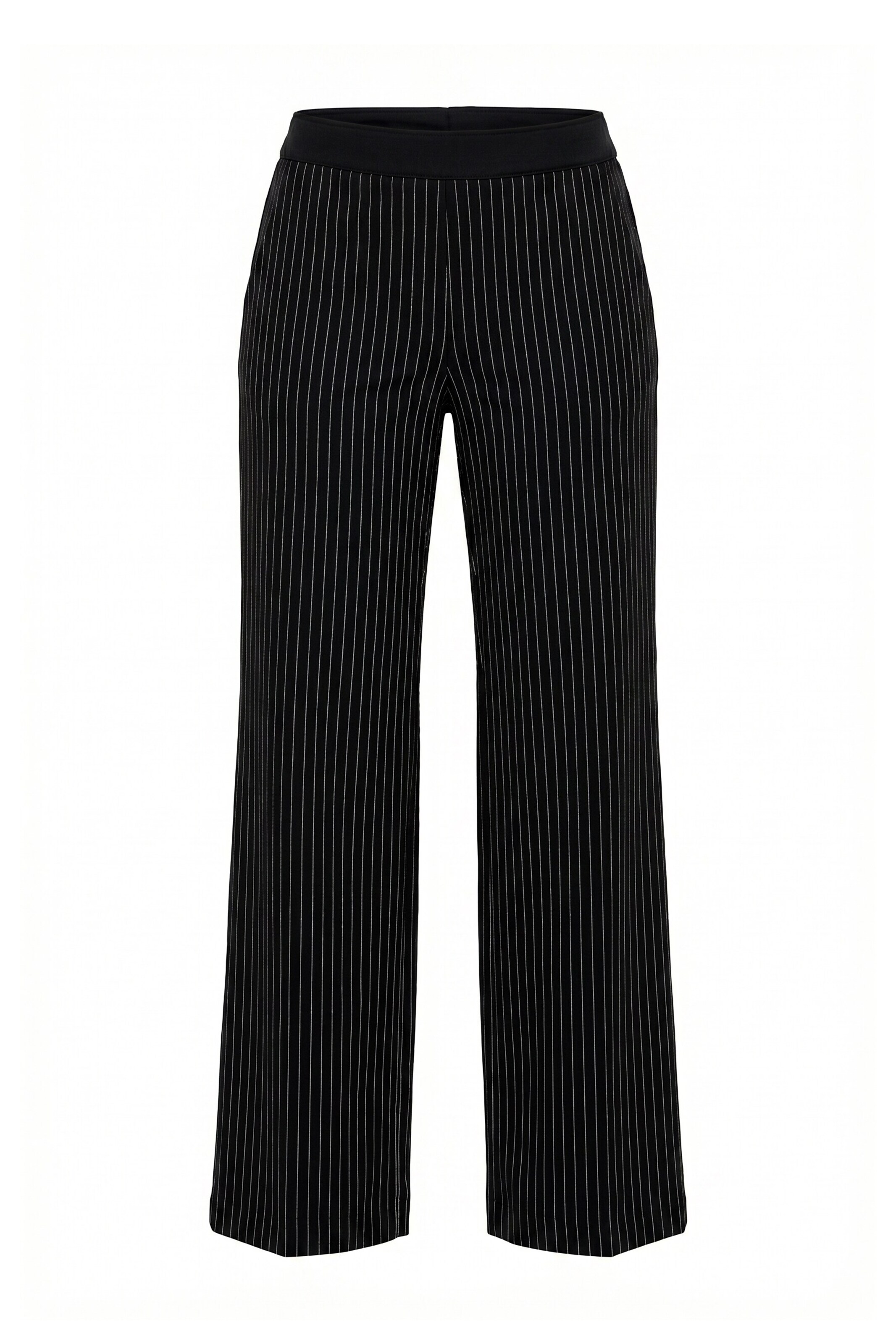 Ulla Popken Wide Leg Hose in Schwarz: Vorderseite
