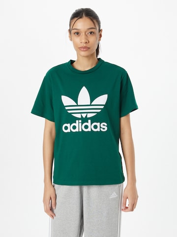 ADIDAS ORIGINALS Shirt 'Adicolor Classics Trefoil' in Groen: voorkant