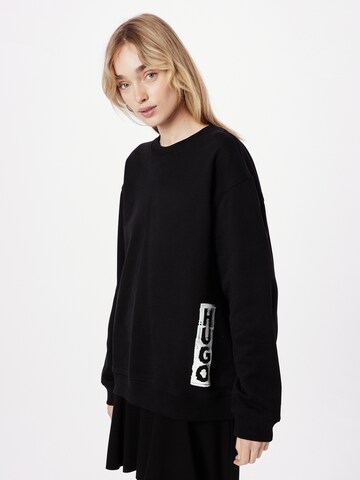 HUGO Sweatshirt 'Deroxane' in Black: front