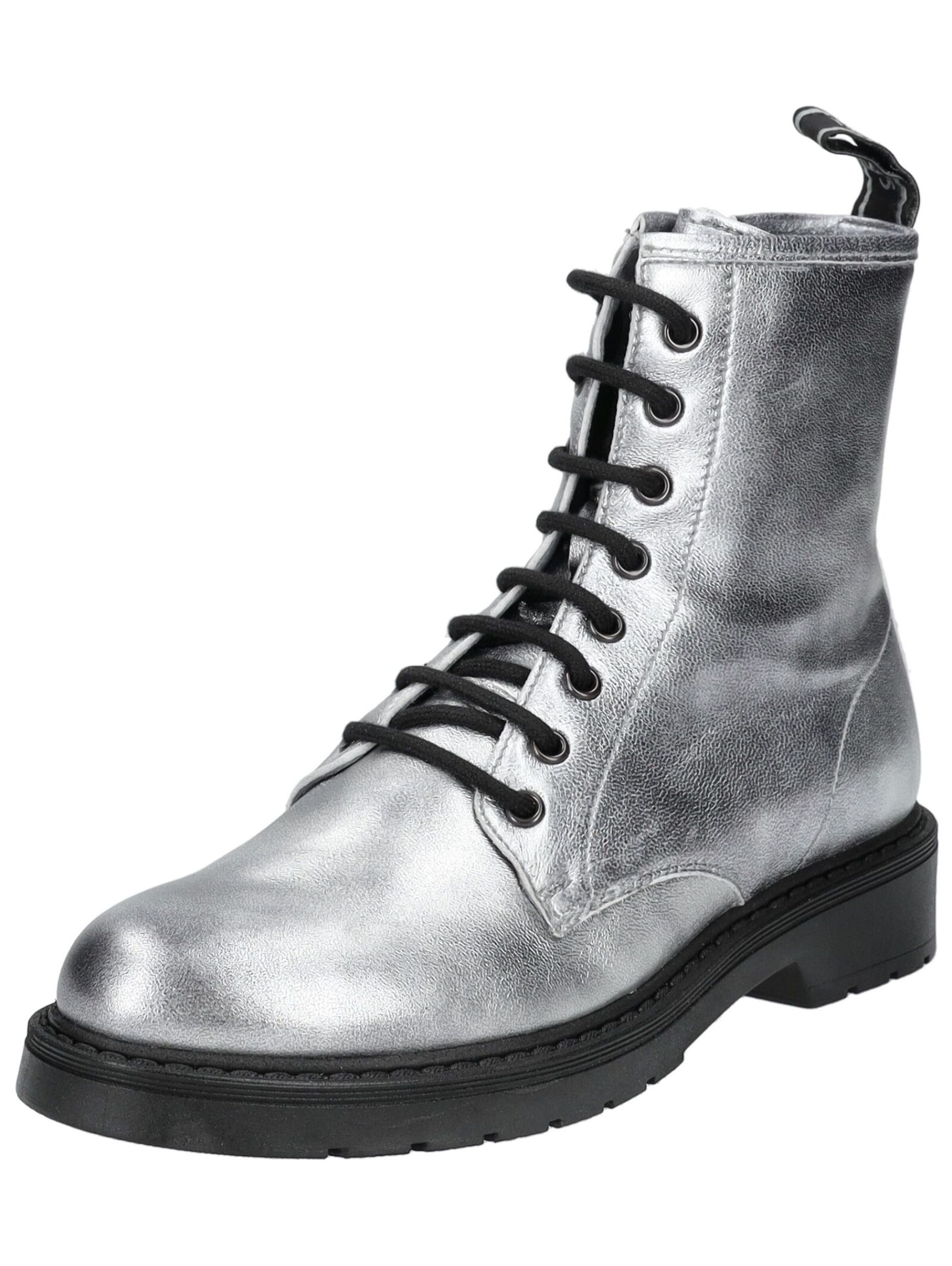 Nero Giardini Lace-up bootie in Silver: front