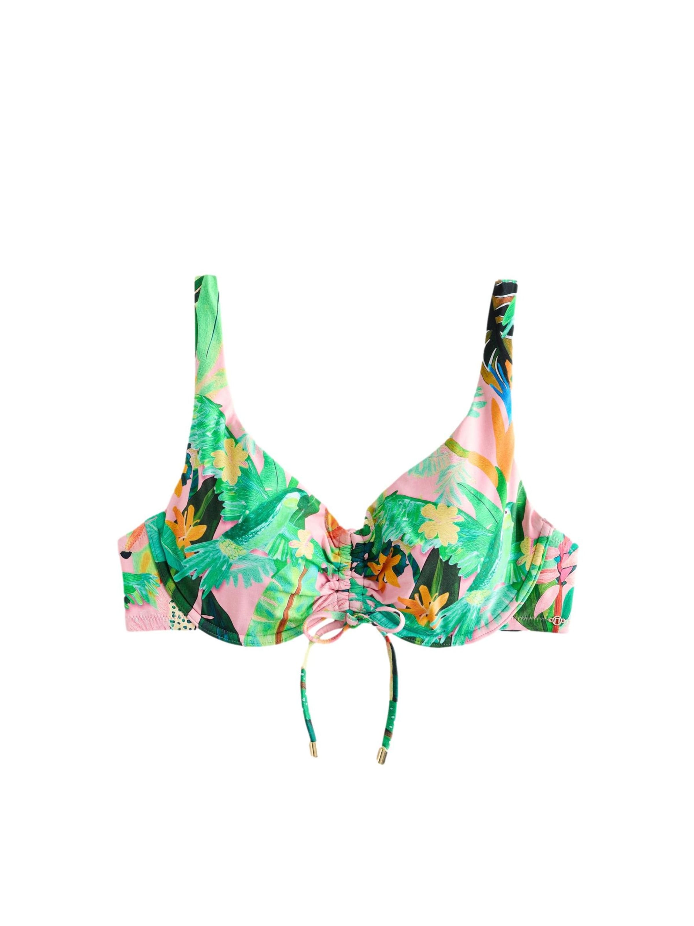 Next Bikini top in Yellow / Fir / Grass green / Rose, Item view
