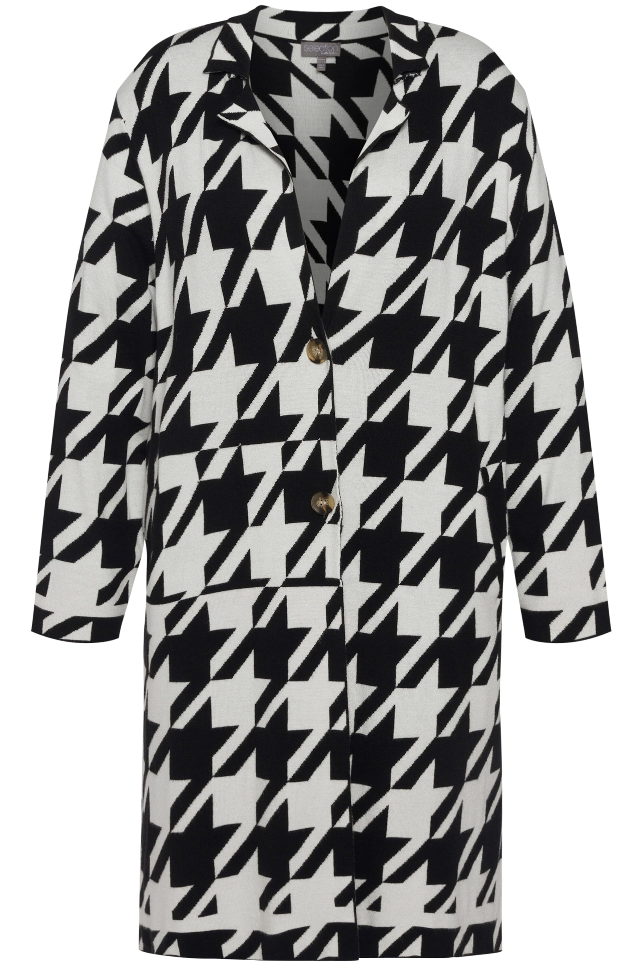 Ulla Popken Gebreid vest in Zwart: voorkant