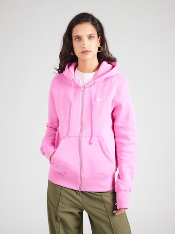 Nike Sportswear Кофта на молнии 'PHNX FLC' в Ярко-розовый: спереди