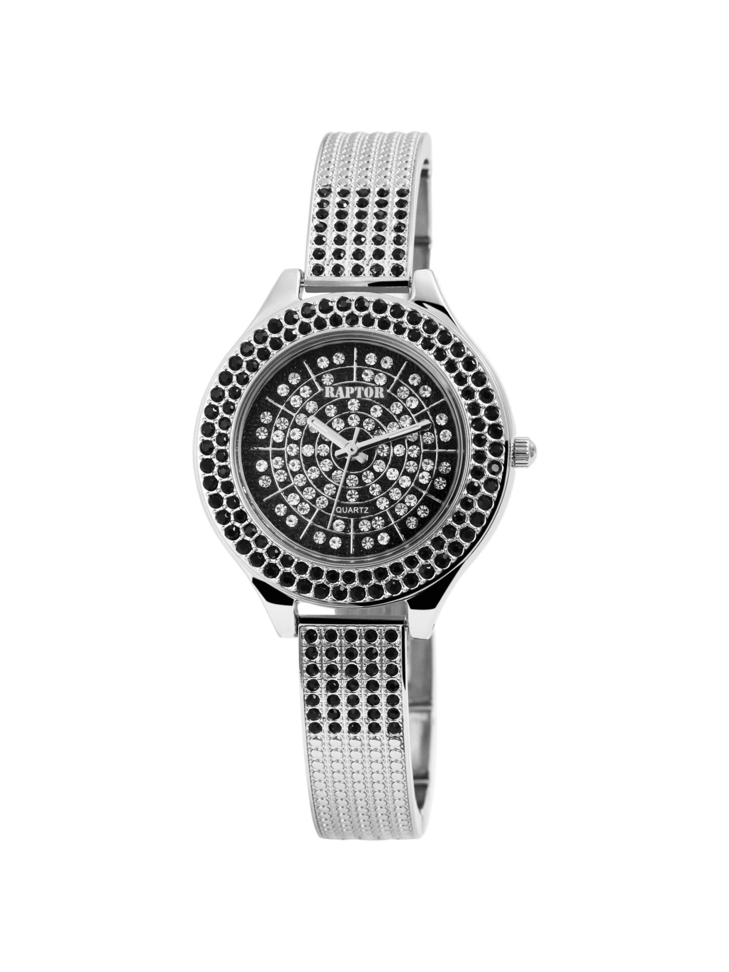 Raptor Analog Watch 'Suela, Strass' in Silver