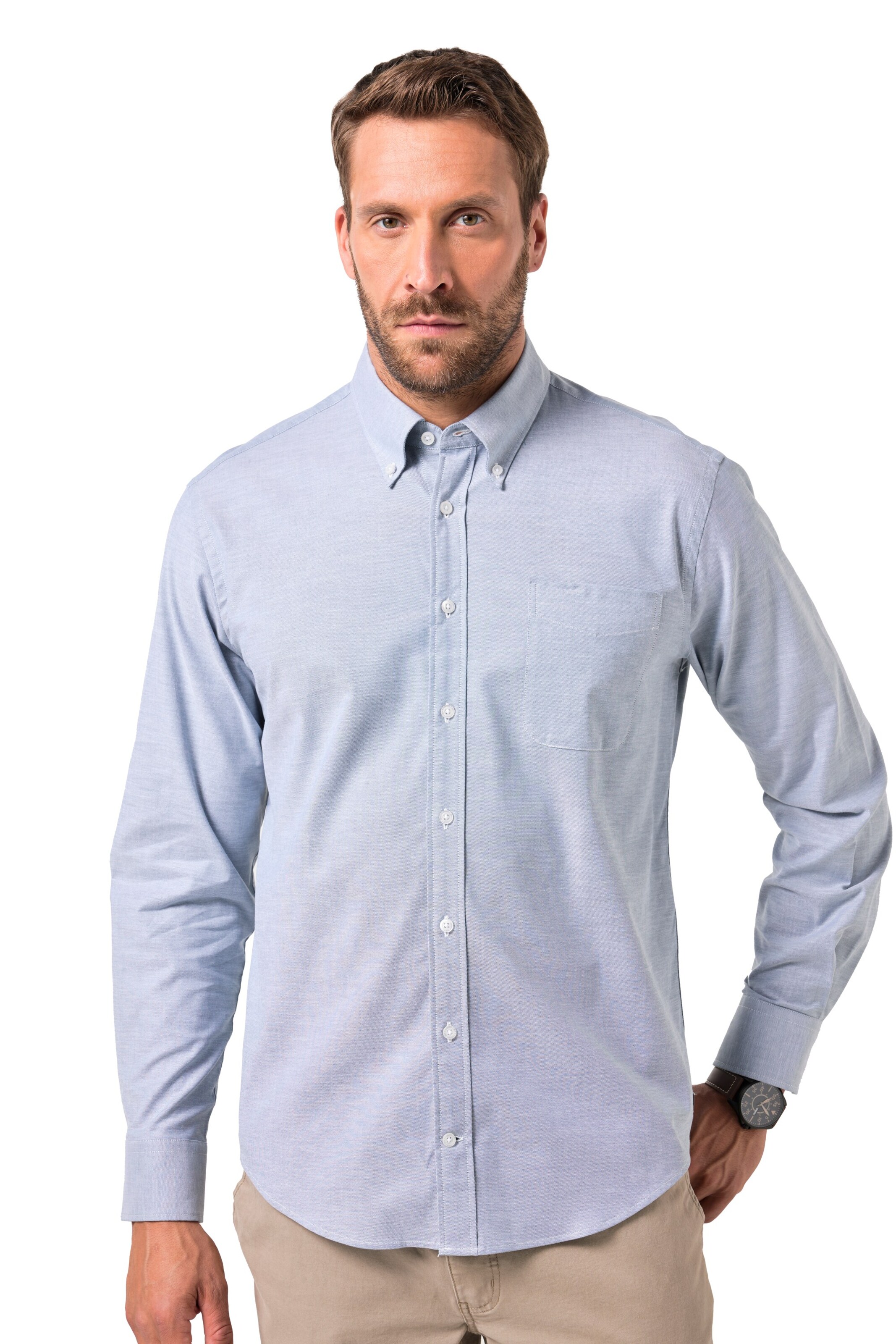 JP1880 Regular fit Button Up Shirt in Blue: front