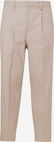 SELECTED HOMME regular Bukser med lægfolder 'TORINO' i beige: forside