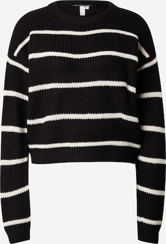 Pull-over QS en noir : devant
