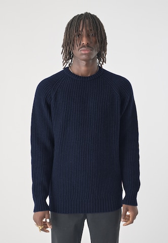 Cleptomanicx Sweater 'Big Ben' in Blue: front