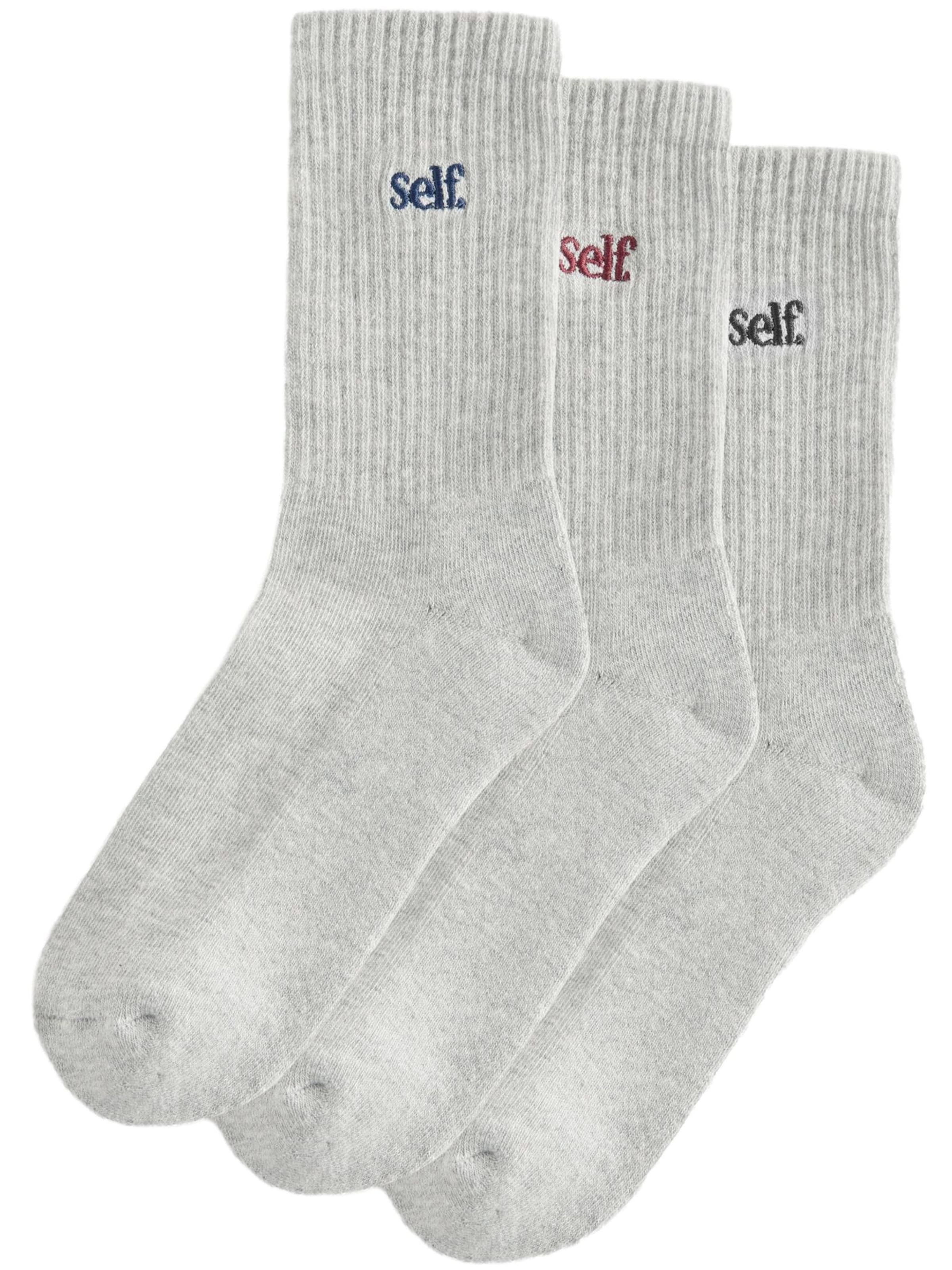 self. Socks in Grey: front