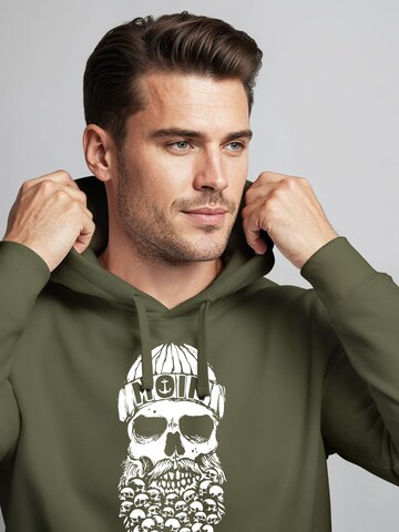 Neverless Sweatshirt 'Moin Skull' in Green