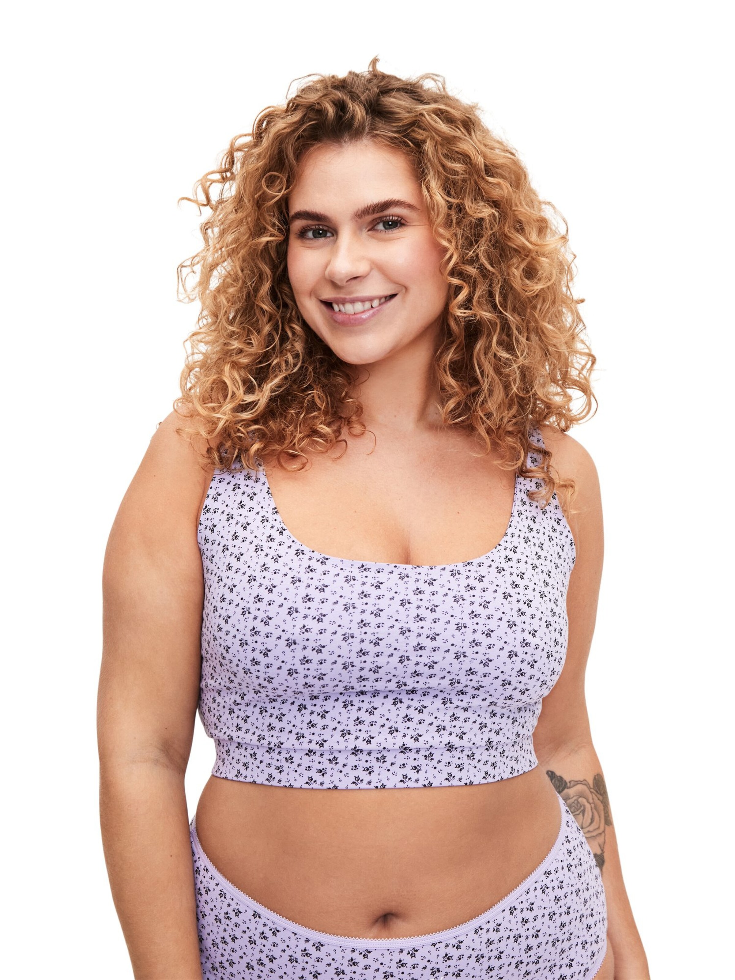 Devoted by Zizzi Bustier BH 'LRELAX' in Lila: Vorderseite