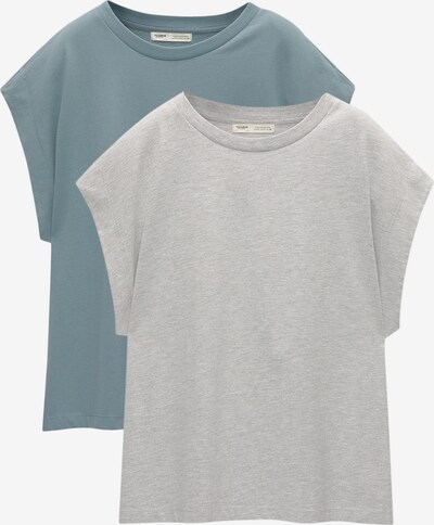 Pull&Bear T-Shirt in blau / graumeliert, Produktansicht