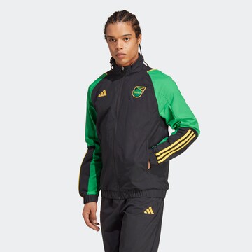 ADIDAS PERFORMANCE Athletic Zip-Up Hoodie 'Jamaika' in Black: front