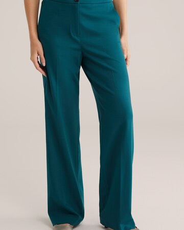 WE Fashion - Pierna ancha Pantalón de pinzas en verde: frente