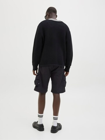 JACK & JONES Loosefit Cargohose in Schwarz