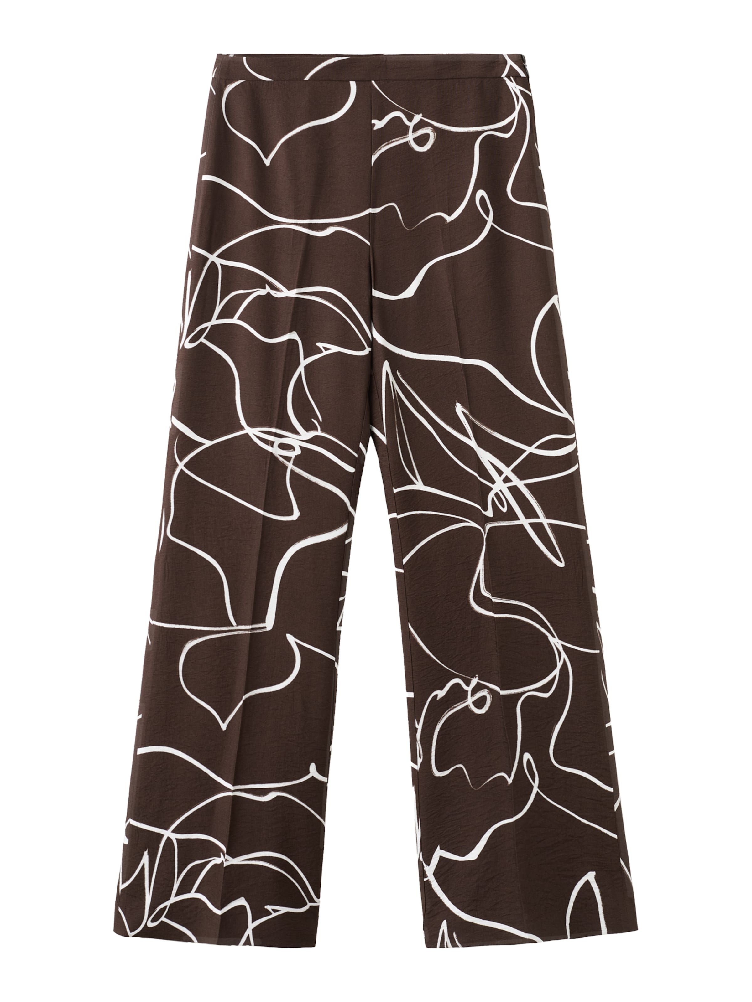 MANGO Wide Leg Hose 'LAUREN' in Braun: Vorderseite