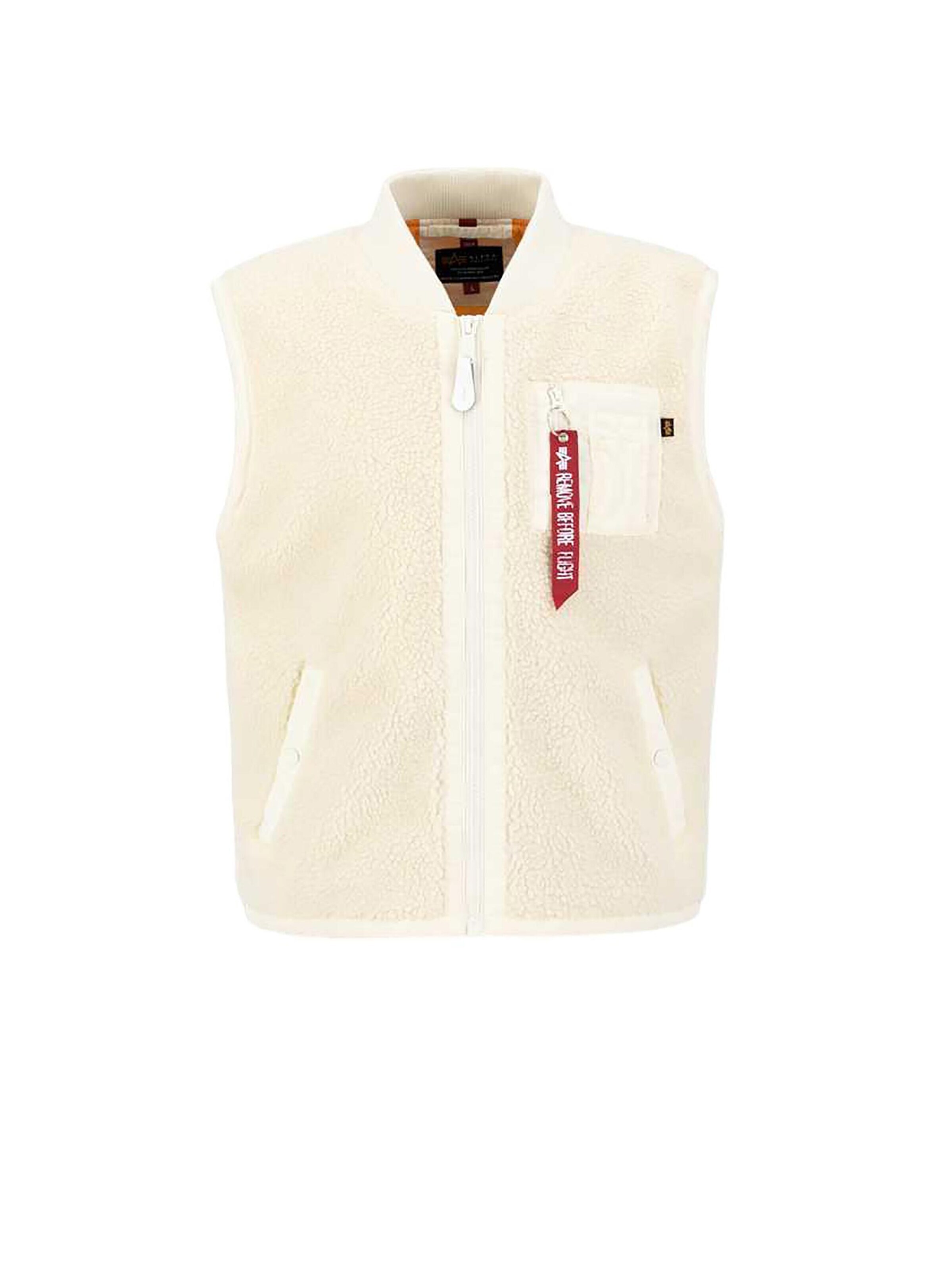 ALPHA INDUSTRIES Weste 'Teddy'‌‌‌‌‌‌ in Weiß: Vorderseite