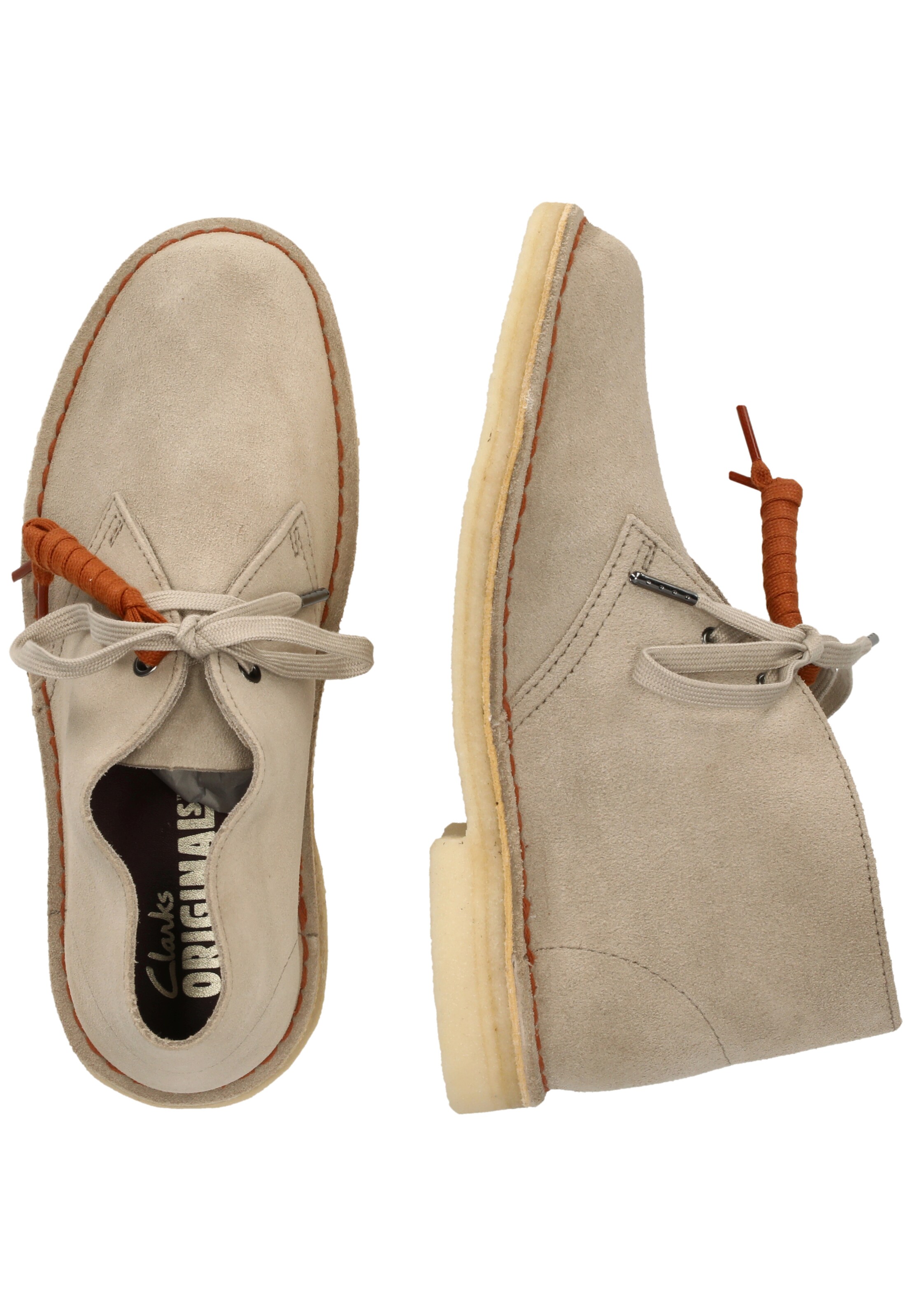 CLARKS Lace-Up Shoes 'Desert Boot' in Beige