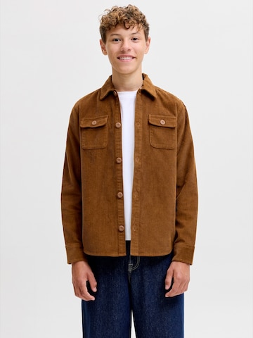 Jack & Jones Junior Средняя посадка Рубашка 'EREGENT' в Коричневый: спереди