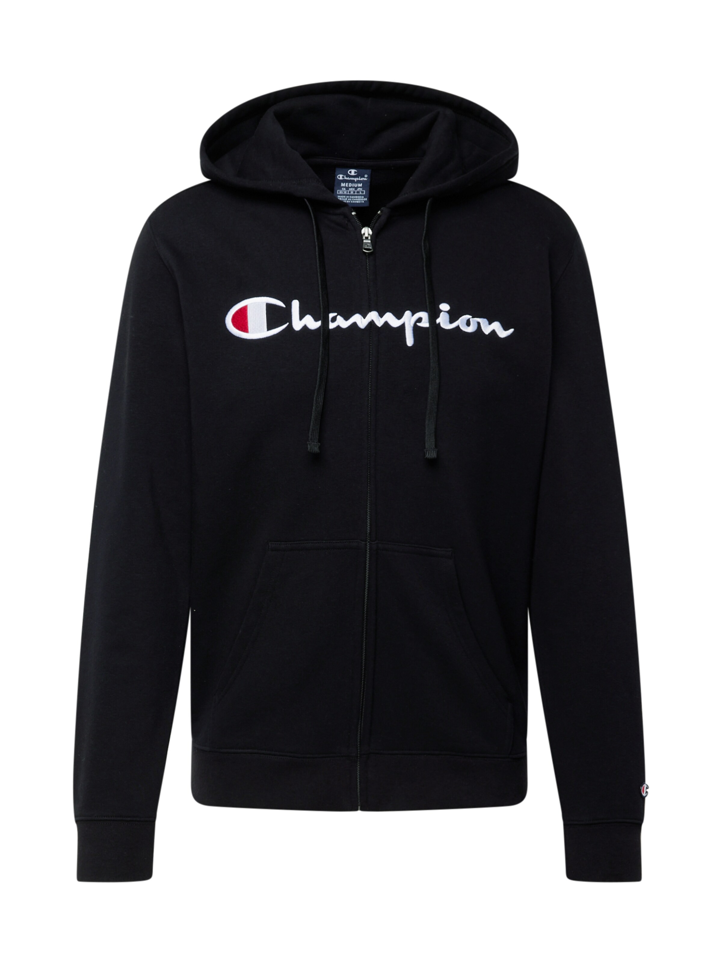 Champion Authentic Athletic Apparel Sweatjacke in feuerrot / schwarz / weiß, Produktansicht