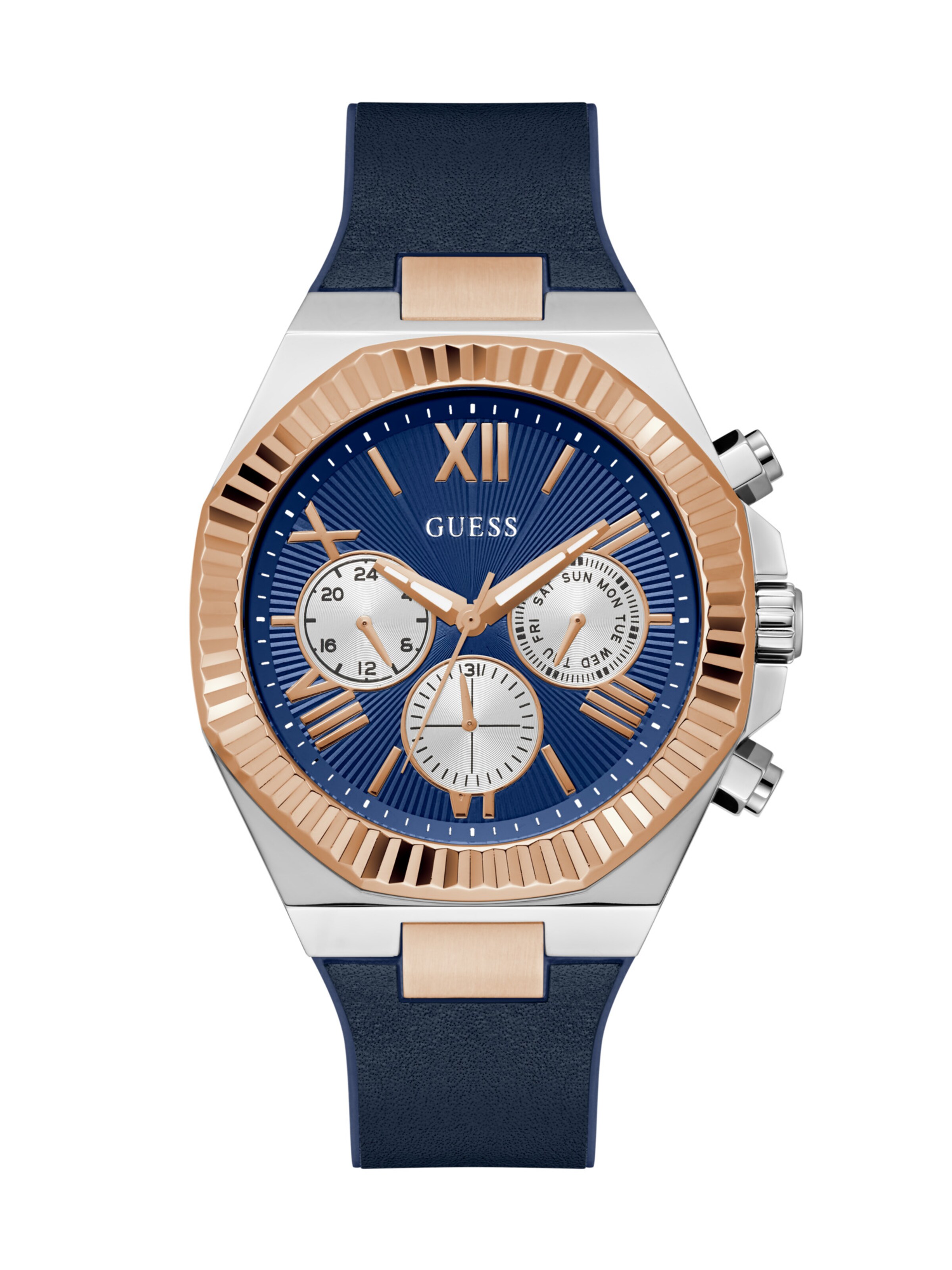 Orologio analogico 'EQUITY' di GUESS in blu: frontale