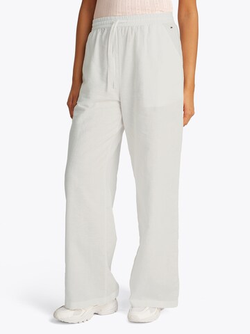 Tommy Jeans Wide leg Byxa i vit: framsida