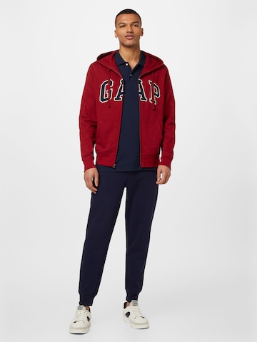 GAP Regular fit Zip-Up Hoodie in Red