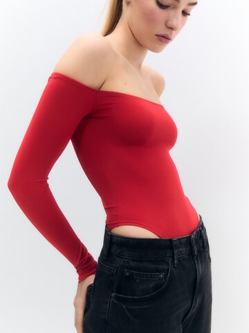 Pull&Bear Shirt bodysuit in Red