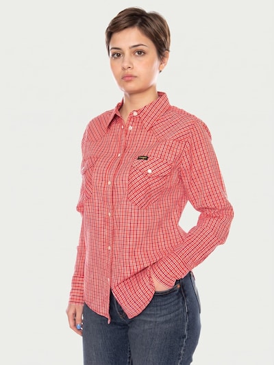 WRANGLER Chemisier 'WESTERN' en XS en rouge, Vue avec produit