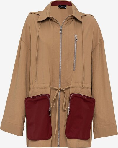 NOCTURNE Between-seasons coat in Light brown / Burgundy, Item view