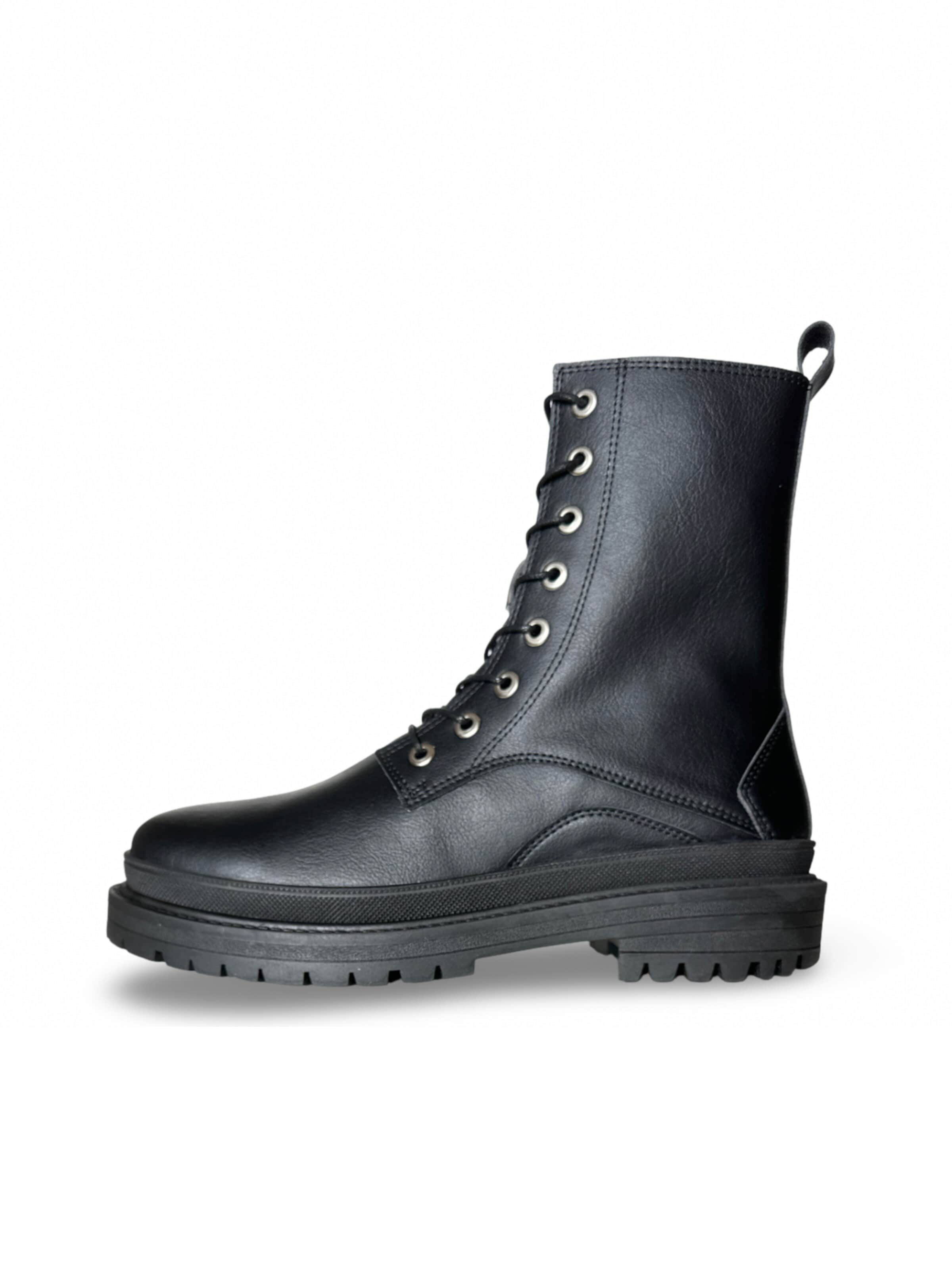 nae Vegan Shoes - Botas con cordones en negro: frente