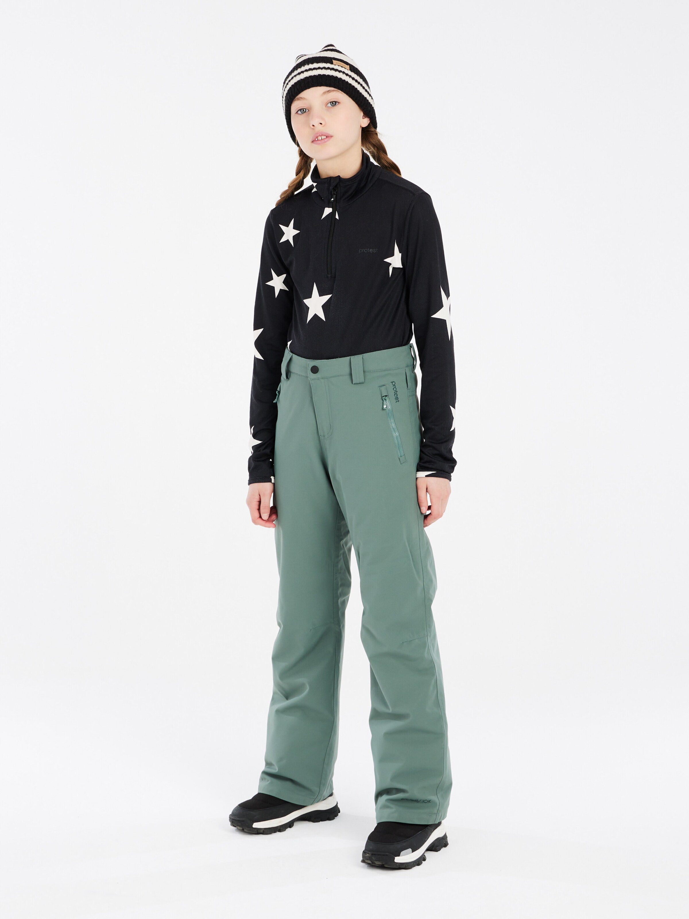 PROTEST Regular Workout Pants 'PRTSTERIO JR' in Green: front
