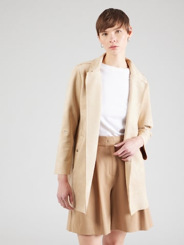 ZABAIONE Between-Seasons Coat 'Bi44rdie' in Beige: front