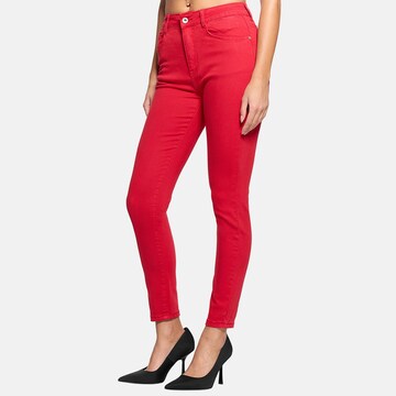 Elara Skinny Jeans in Red