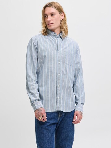 JACK & JONES Slim fit Button Up Shirt 'JPRBLUBrook' in Blue: front