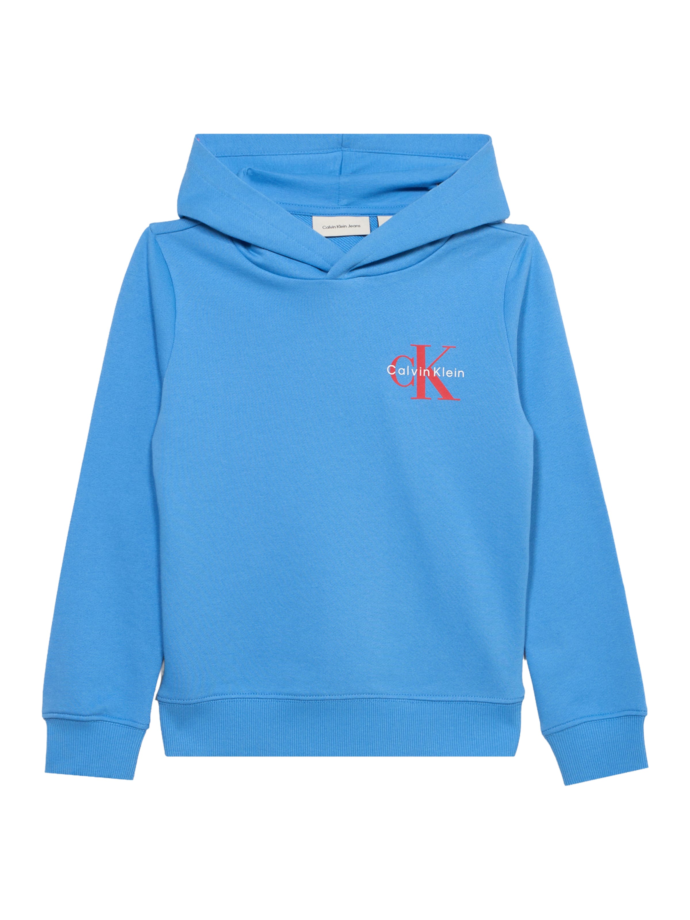 Calvin Klein Jeans Sweatshirt in himmelblau / orangerot / weiß, Produktansicht