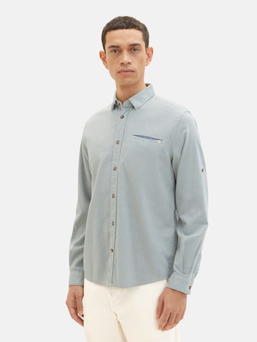 TOM TAILOR Regular fit Button Up Shirt in Green: front