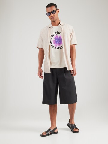 JJ Rebel - Camisa 'JREBGREGG' em bege