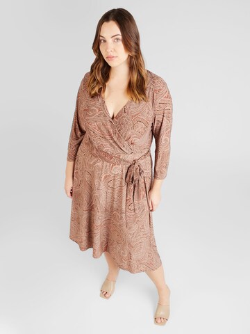 Lauren Ralph Lauren Plus Dress 'LYNA' in Brown: front